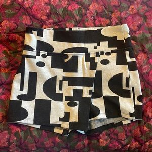 ASOS Bershka Geometric Print Mini Skort